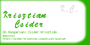 krisztian csider business card